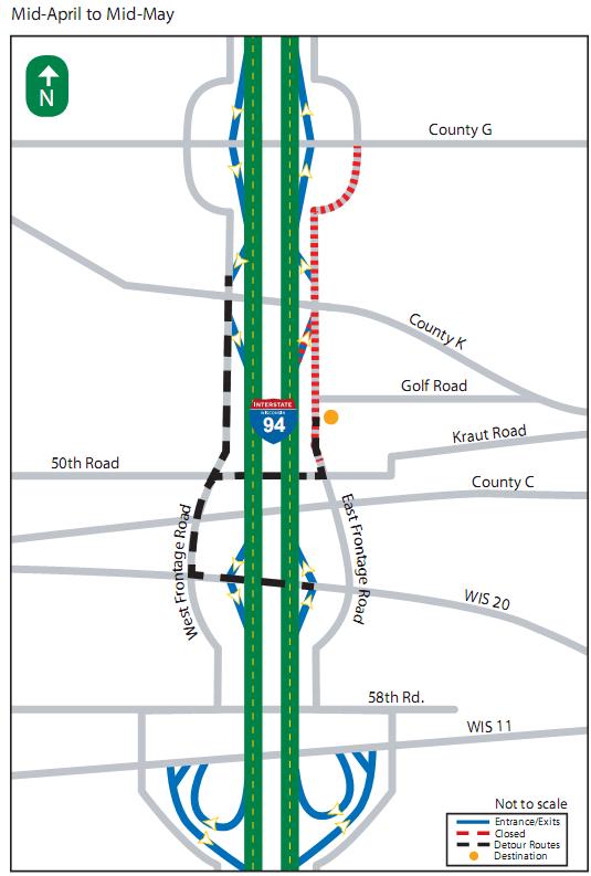 Racine I94 Construction Driving Directions April/May 2013 Sturtevant