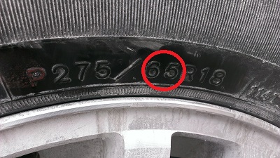 Aspect Ratio on Used Tire Markings