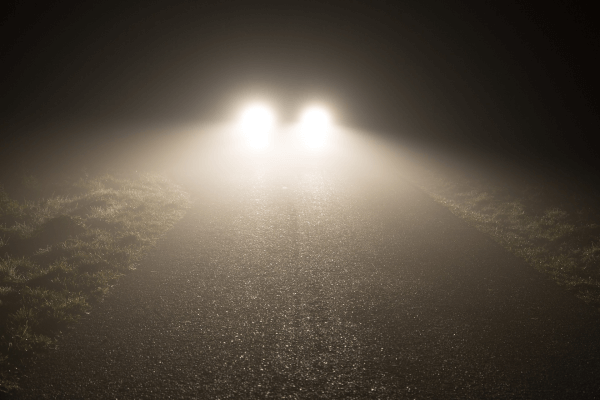 auto headlights in the dark
