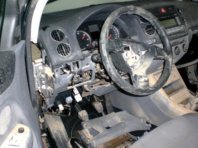 Interior of Flood Damaged Vehicle to Sell to Salvage Yard
