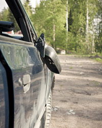 Replace broken side mirror with used part from salvage yard